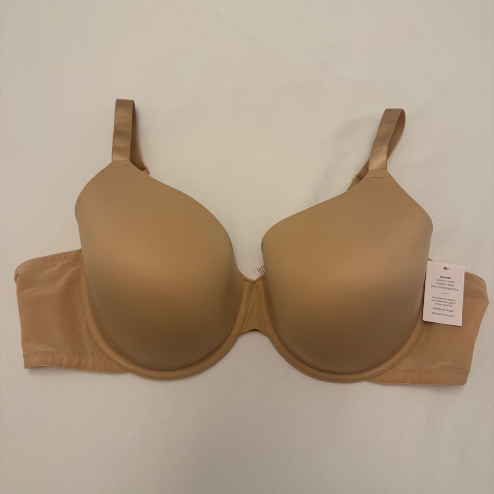 NWT Auden, Comfort Wire Lightly Lined Demi Bra 46D, Tan